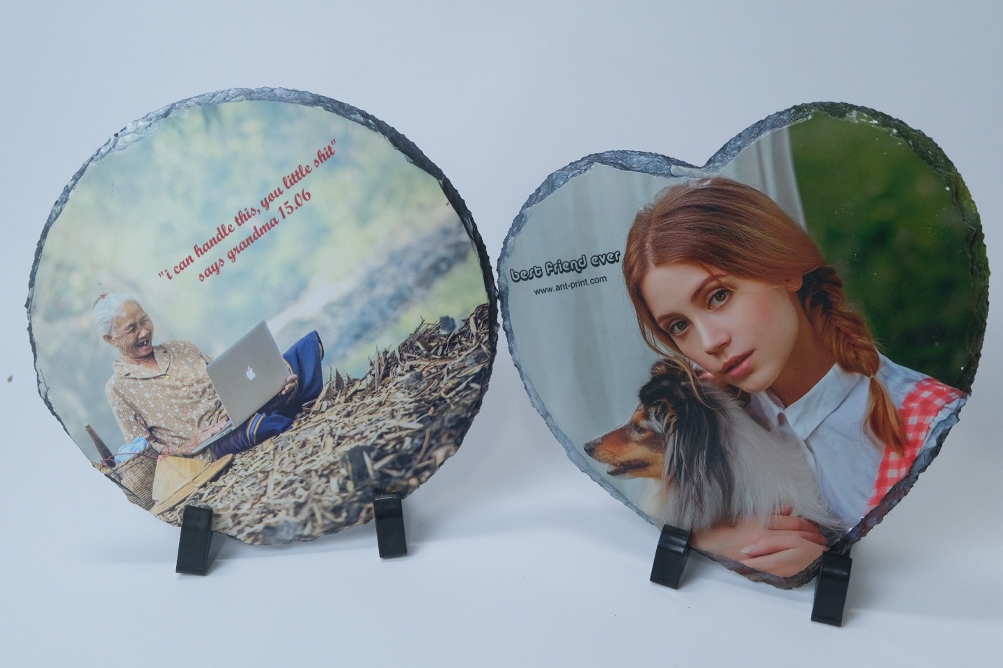 Full color photo printing on natural stone plaques by UV printer